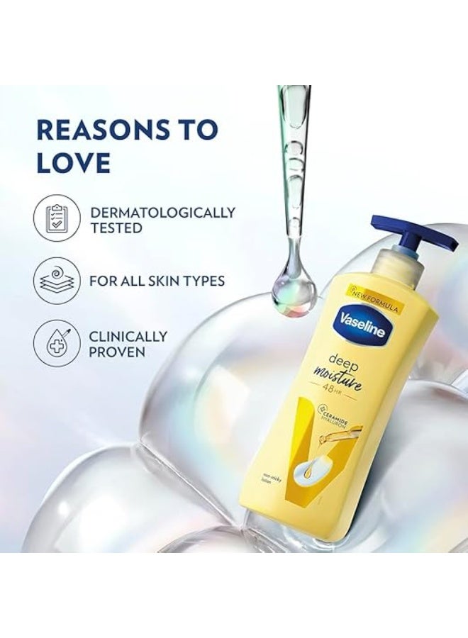 Vaseline Deep Moisture Body Lotion with Ceramide Hyaluron Moisture Fillers | 10X More Moisture for Cushion Soft Glowing Skin |Lightweight Non-Sticky Formula | 200ml - Image 2